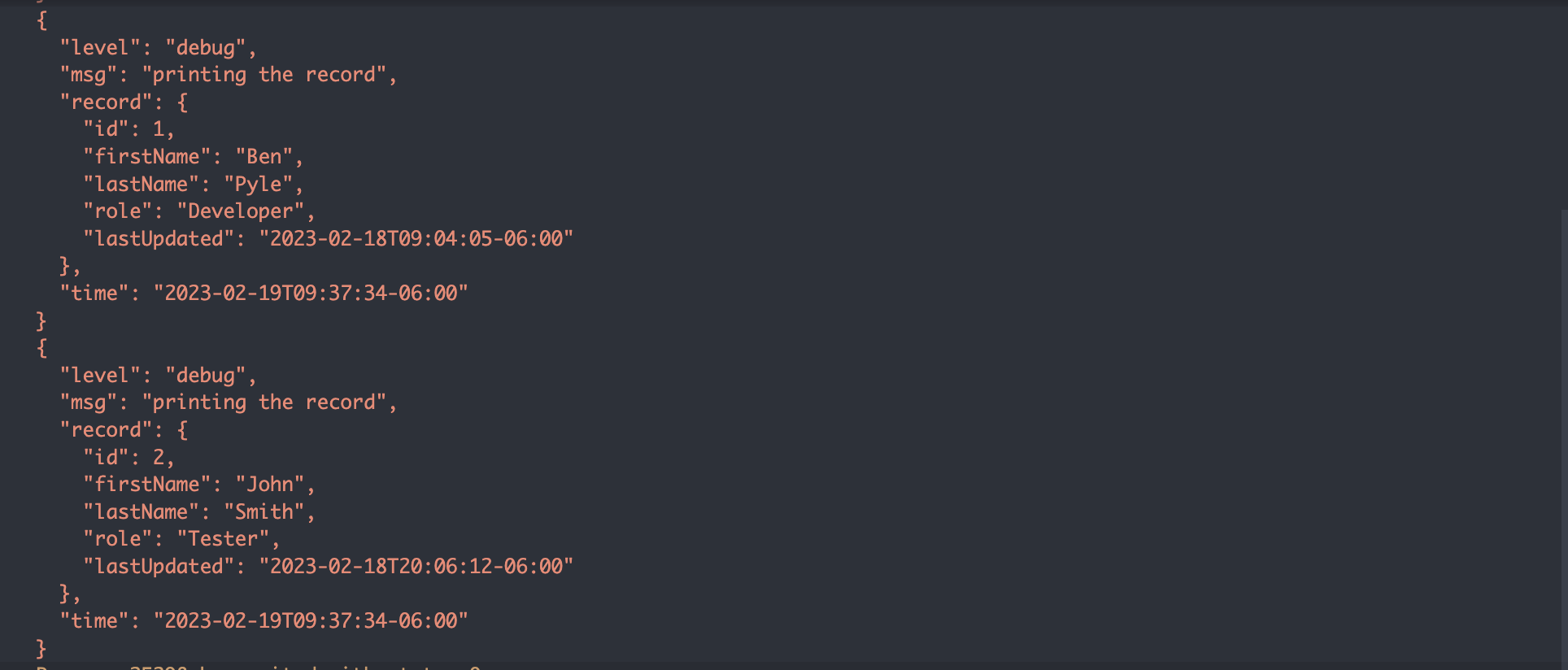 parsing output